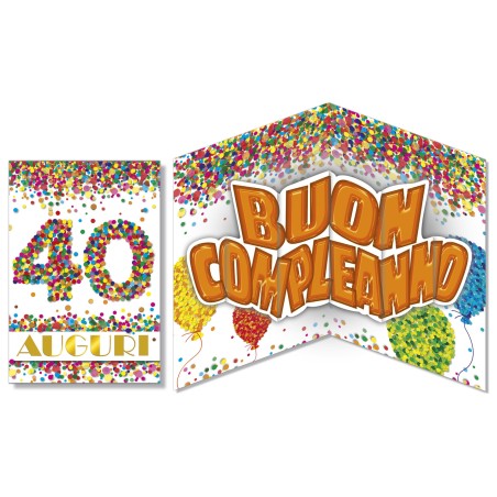 Cromo biglietti d'auguri Pop Up 40, 6 pezzi – NU9851