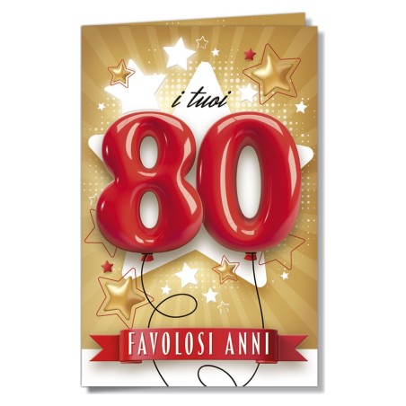 Cromo biglietti d'auguri Numeri 80, 6 pezzi – NU9876