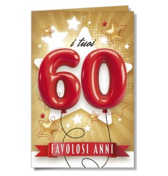Cromo biglietti d'auguri Numeri 60, 6 pezzi – NU9874