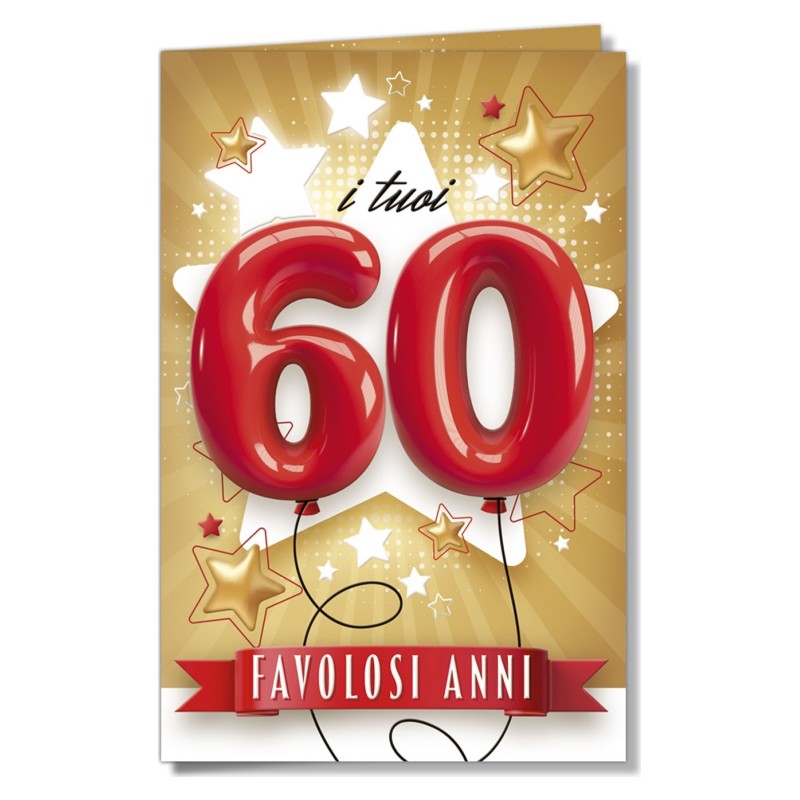 Cromo biglietti d'auguri Numeri 60, 6 pezzi – NU9874 Cromo biglietti d'auguri Numeri 60, 6 pezzi – NU9874