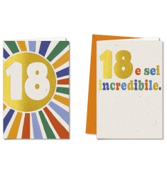 Cromo biglietti d'auguri 18 anni, 12 pezzi in 2 soggetti – NU9840
