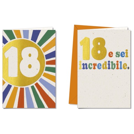 Cromo biglietti d'auguri 18 anni, 12 pezzi in 2 soggetti – NU9840