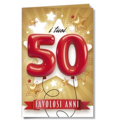 Cromo biglietti d'auguri Numeri 50, 6 pezzi – NU9873