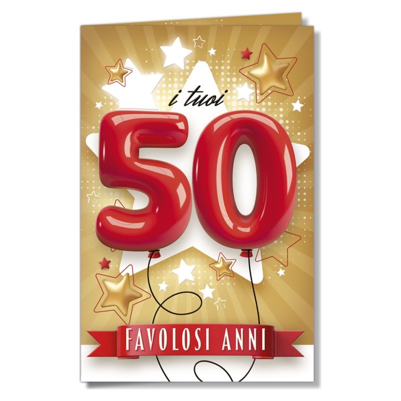 Cromo biglietti d'auguri Numeri 50, 6 pezzi – NU9873 Cromo biglietti d'auguri Numeri 50, 6 pezzi – NU9873