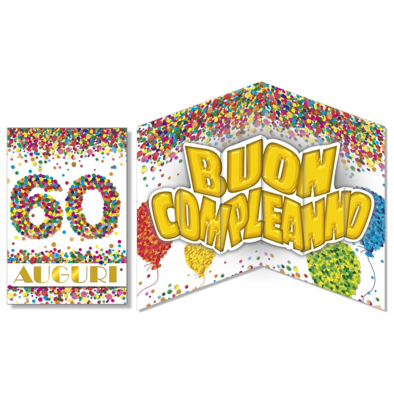 Cromo biglietti d'auguri Pop Up 60, 6 pezzi – NU9853 Cromo biglietti d'auguri Pop Up 60, 6 pezzi – NU9853