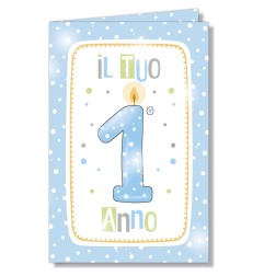 Cromo biglietti d'auguri Numeri bambini pois 1 lui, 6 pezzi – NU9828