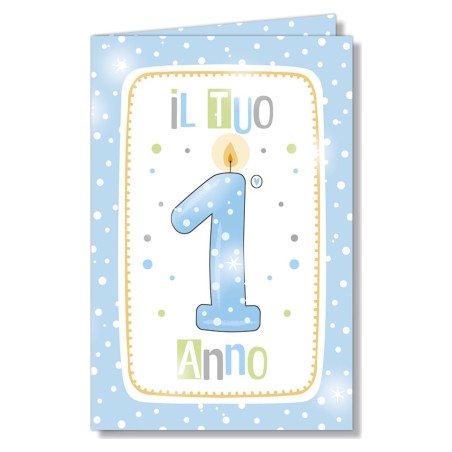 Cromo biglietti d'auguri Numeri bambini pois 1 lui, 6 pezzi – NU9828
