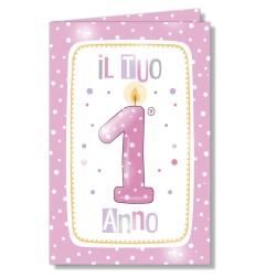 Cromo biglietti d'auguri Numeri bambini pois 1 lei, 6 pezzi – NU9827