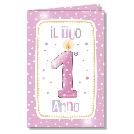 Cromo biglietti d'auguri Numeri bambini pois 1 lei, 6 pezzi – NU9827