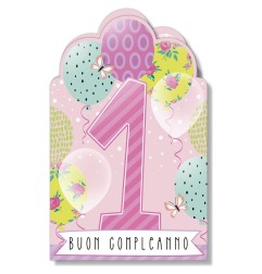 Cromo biglietti d'auguri Numero 1 lei, 6 pezzi – NU9015