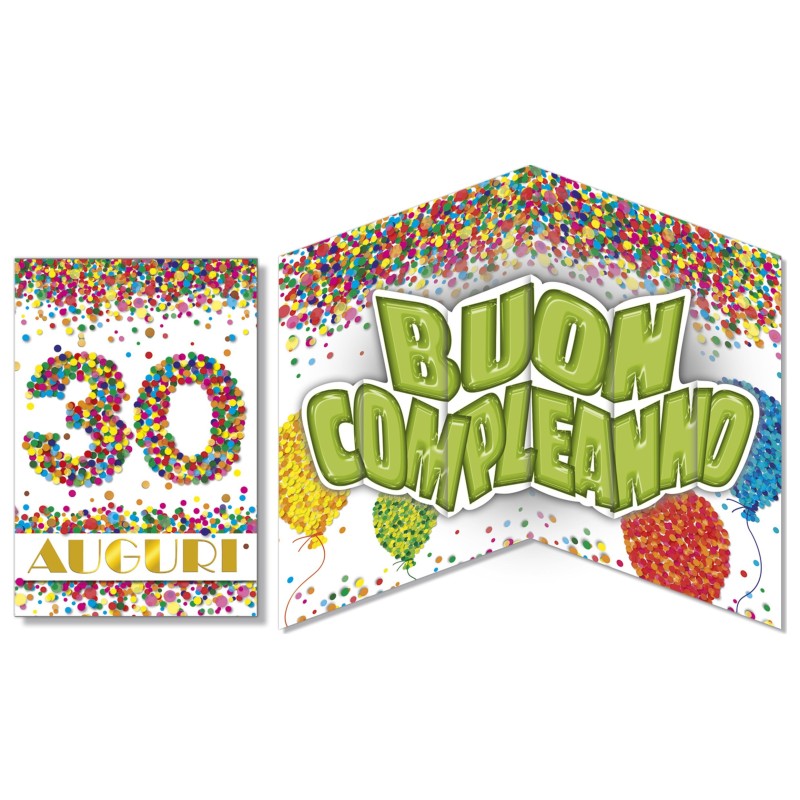 Cromo biglietti d'auguri Pop Up 30, 6 pezzi – NU9850 Cromo biglietti d'auguri Pop Up 30, 6 pezzi – NU9850