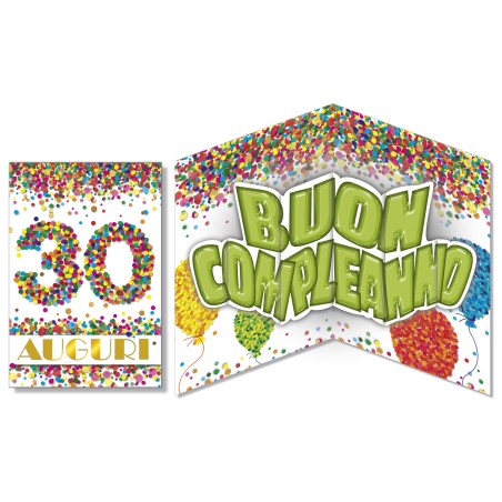Cromo biglietti d'auguri Pop Up 30, 6 pezzi – NU9850