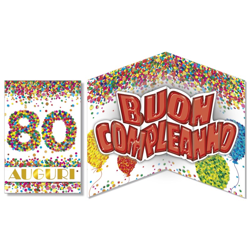 Cromo biglietti d'auguri Pop Up 80, 6 pezzi – NU9855 Cromo biglietti d'auguri Pop Up 80, 6 pezzi – NU9855