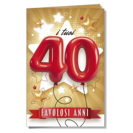Cromo biglietti d'auguri Numeri 40, 6 pezzi – NU9872