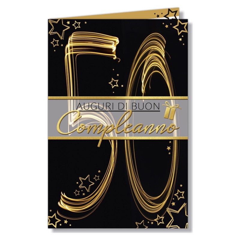 Cromo biglietti d'auguri Numeri 50, 6 pezzi – NU9879