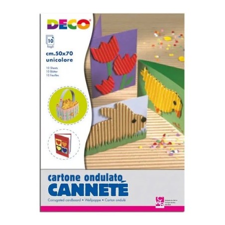 CWR cartoncino ondulato cannete 50x70 cm giallo, 10 pezzi – 2206/4