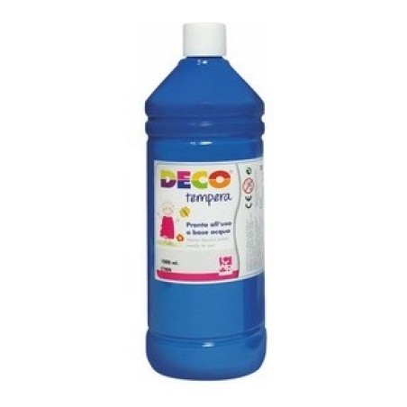 CWR DECO tempera pronta in flacone 1000 ml, colore blu ciano – 08808/21