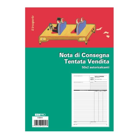 Blocco nota consegna beni ceduti tentata vendita 50x2 autoricalcante (50 moduli in 2 copie) Edipro - E5225C