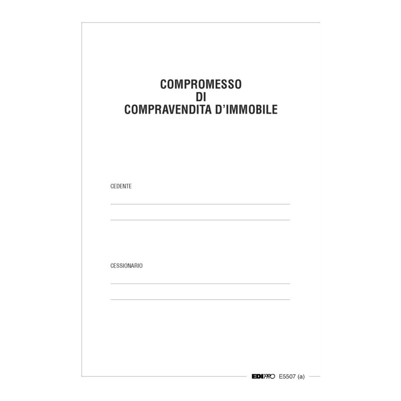 Contratto per la compravendita appartamento Edipro - E5507 Contratto per la compravendita appartamento Edipro - E5507