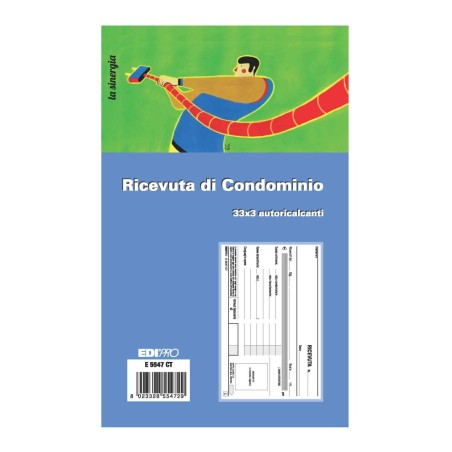 Blocco ricevuta di condominio 50x2 autoricalcante 33x3 (50 moduli in 2 copie) Edipro - E5547CT