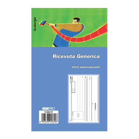 Blocco ricevuta generica 33x3 autoricalcante 9,9x17 (33 moduli in 3 copie) Edipro - E5564CT