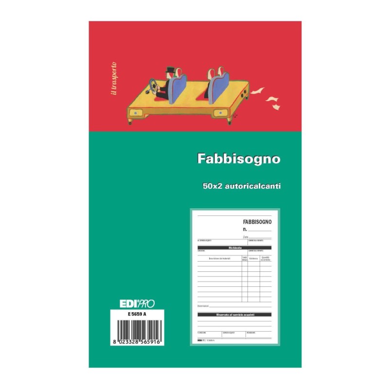 Blocco fabbisogno 17x9,9 autoricalcante Edipro - E5659A Blocco fabbisogno 17x9,9 autoricalcante Edipro - E5659A