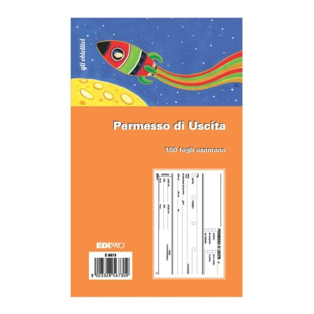 Blocco permesso uscita 100 fogli uso mano 10x17 Edipro - E5673