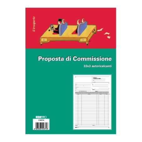 Blocco copia commissione 33x3 autoricalcante 30x21 (33 moduli in 3 copie) Edipro - E5237A