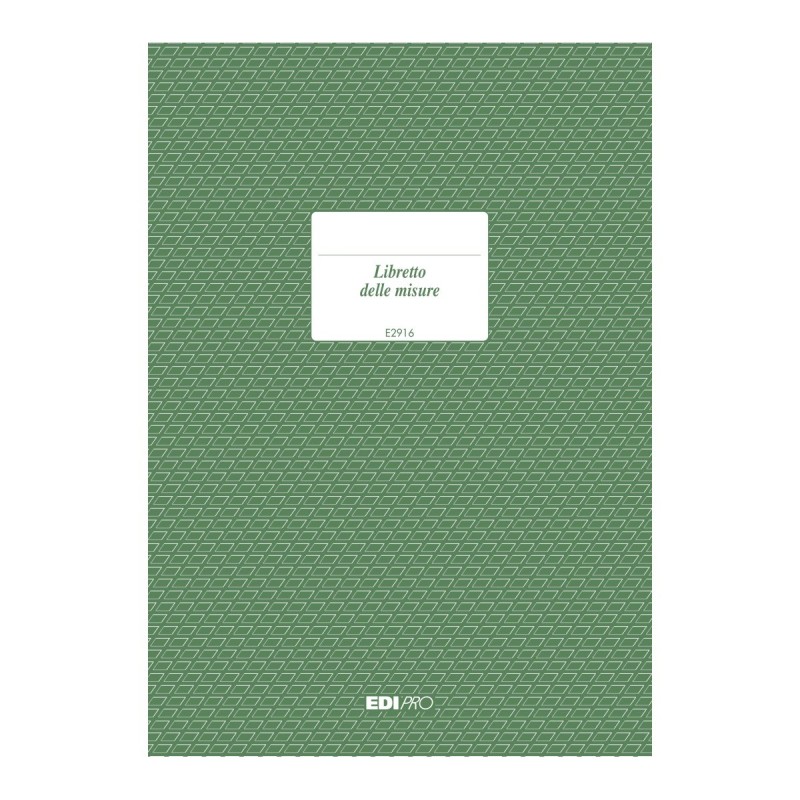 Registro libretto delle misure 47 pagine numerate Edipro - E2916 Registro libretto delle misure 47 pagine numerate Edipro - E2916