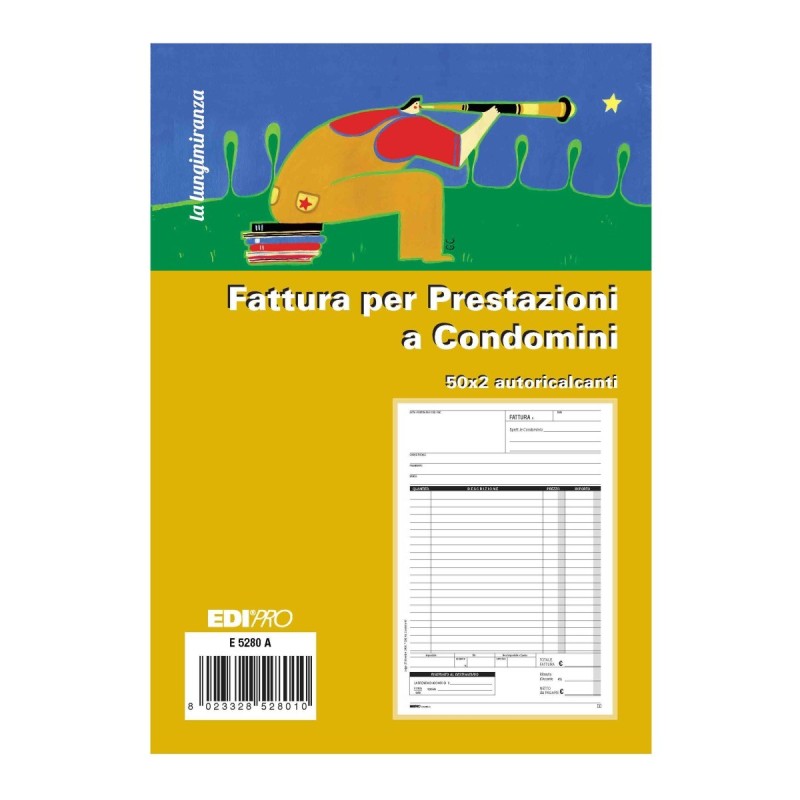 Blocco fattura prestazioni a condomìni 50x2 autoricalcante (50 moduli in 2 copie) Edipro - E5280A