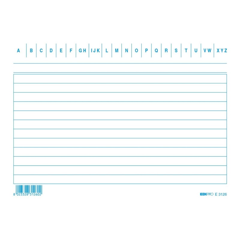 Schede generiche rigate, blu 100 pezzi 10,5x15 Edipro - E3126 Schede generiche rigate, blu 100 pezzi 10,5x15 Edipro - E3126