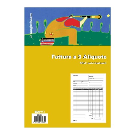 Blocco fattura generica 50x2 autoricalcante 29,7x21 (50 moduli in 2 copie) Edipro - E5296A