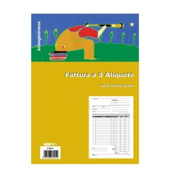 Blocco fattura 3 aliquote 33x3 autoricalcante 30x21 (33 moduli in 3 copie) Edipro - E5304A