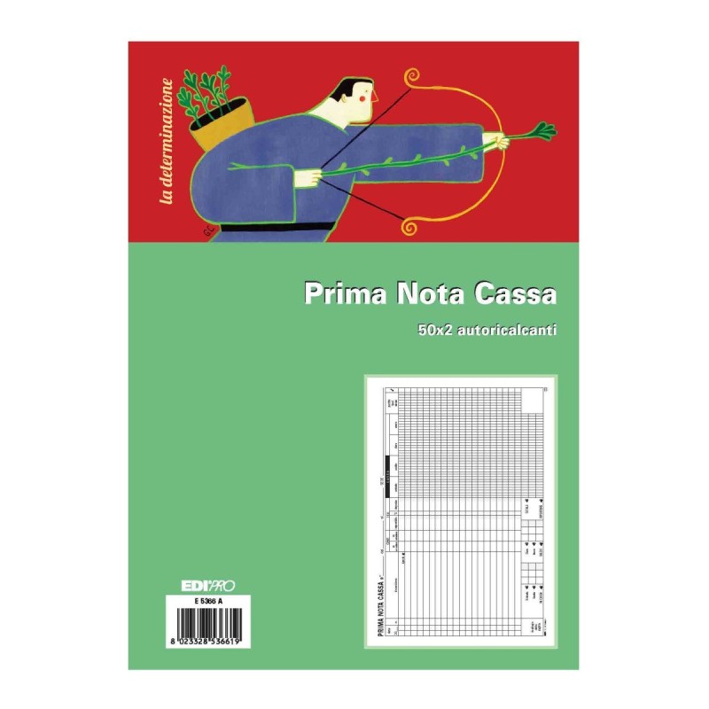Blocco prima nota cassa 50x2 autoricalcante 31x20 (50 moduli in 2 copie) Edipro - E5366A