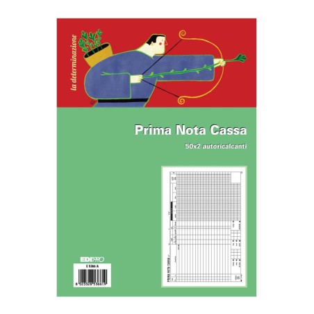 Blocco prima nota cassa 50x2 autoricalcante 31x20 (50 moduli in 2 copie) Edipro - E5366A