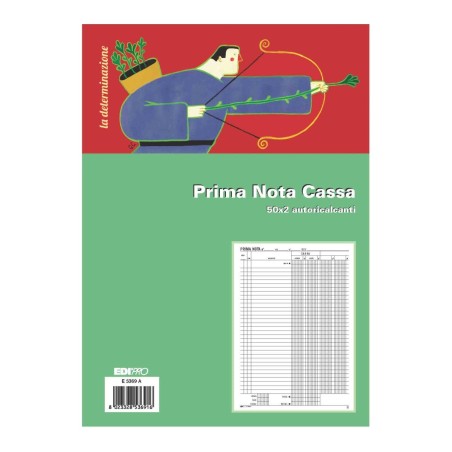 Blocco prima nota cassa 50x2 autoricalcante (50 moduli in 2 copie) Edipro - E5369A