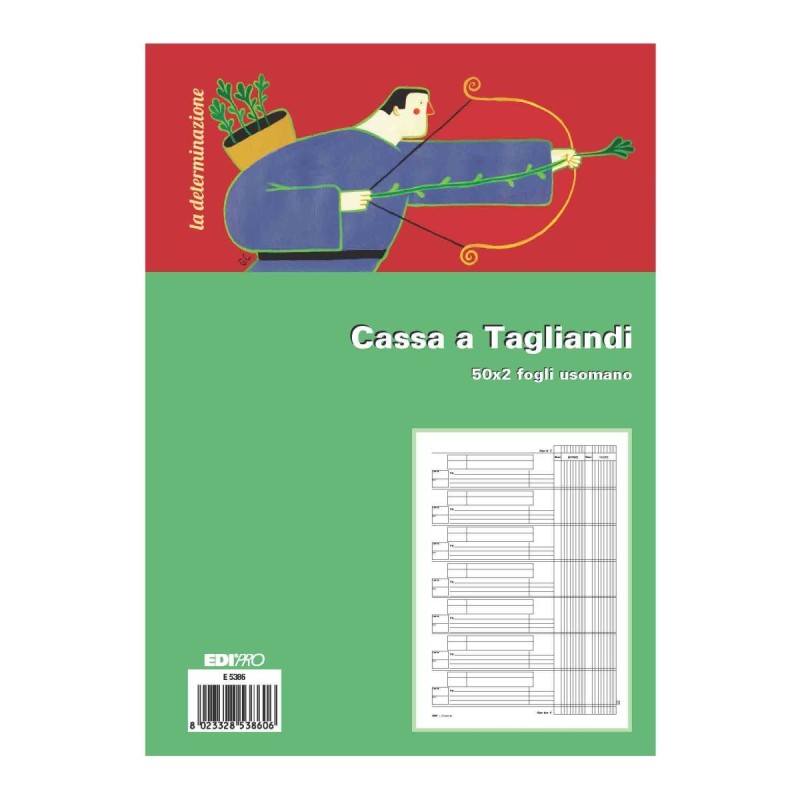 Blocco cassa a tagliandi 100 fogli uso mano Edipro - E5386 Blocco cassa a tagliandi 100 fogli uso mano Edipro - E5386