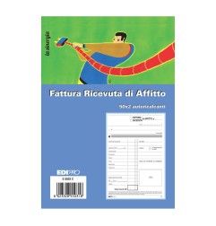 Blocco ricevuta d’affitto 50x2 autoricalcante 23x15 (50 moduli in 2 copie) Edipro - E5503C