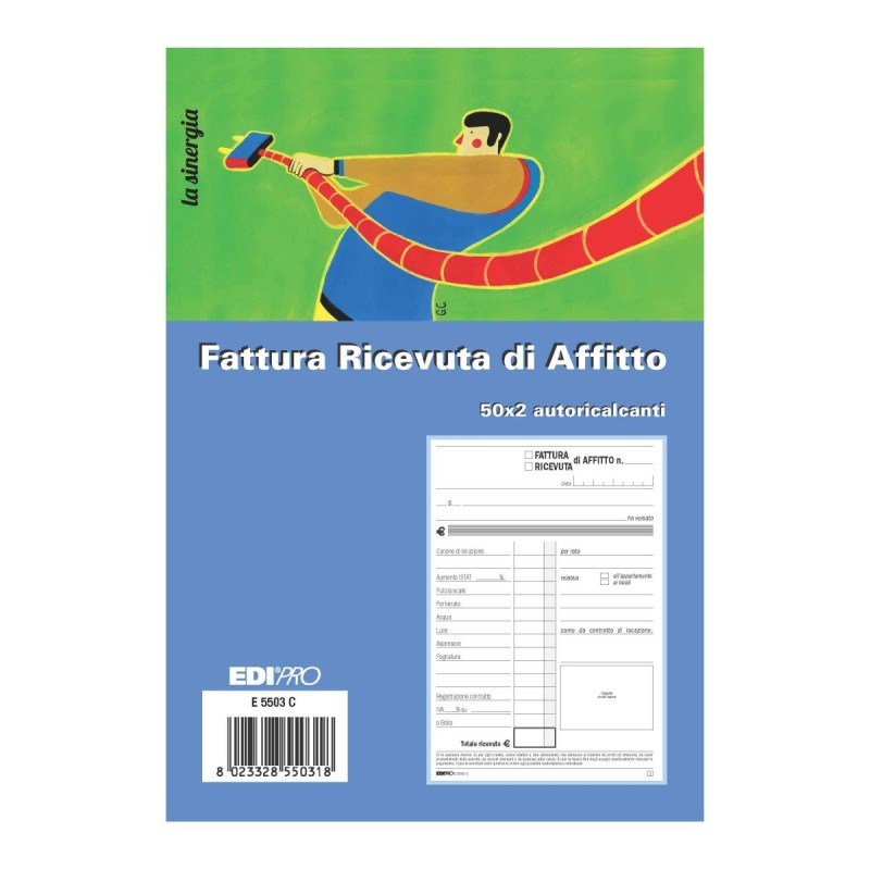 Blocco ricevuta d’affitto 50x2 autoricalcante 23x15 (50 moduli in 2 copie) Edipro - E5503C Blocco ricevuta d’affitto 50x2 autoricalcante 23x15 (50 moduli in 2 copie) Edipro - E5503C