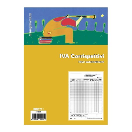 Registro prima nota IVA corrispettivi autoricalcante Edipro - E2104A
