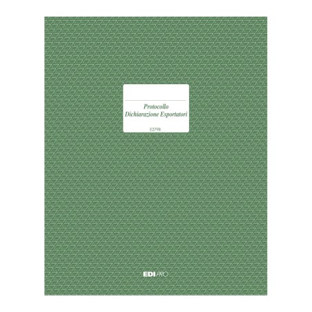 Registro protocollo dichiarazione esportatori 100 pagine Edipro - E2798