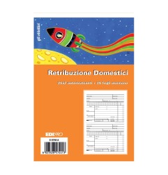 Blocco retribuzione domestici 23x14,8 autoricalcante 3 copie Edipro - E5744A