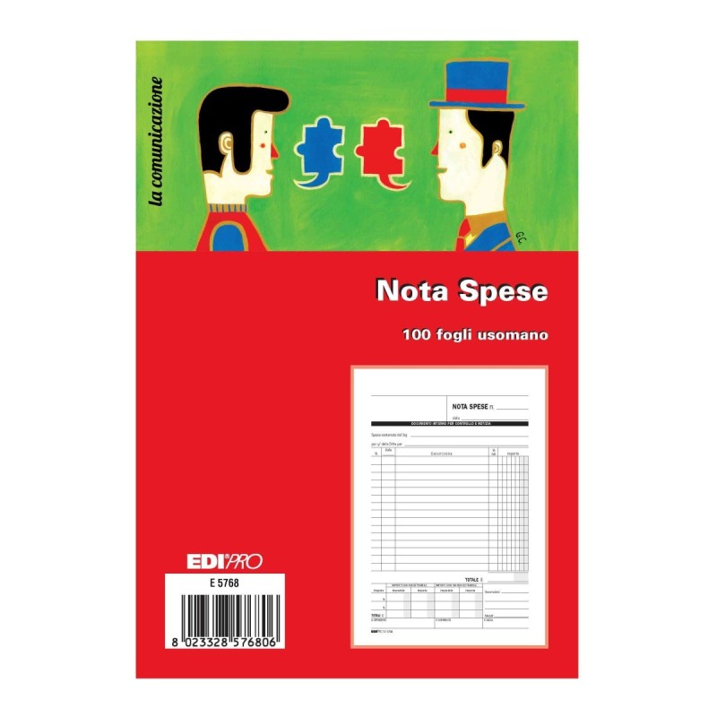 Blocco nota spese senza dettaglio voci 100 fogli uso mano Edipro - E5768 Blocco nota spese senza dettaglio voci 100 fogli uso mano Edipro - E5768