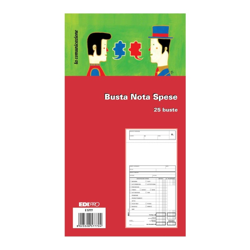 Blocco busta nota spese (25 buste) 28x15 Edipro - E5777