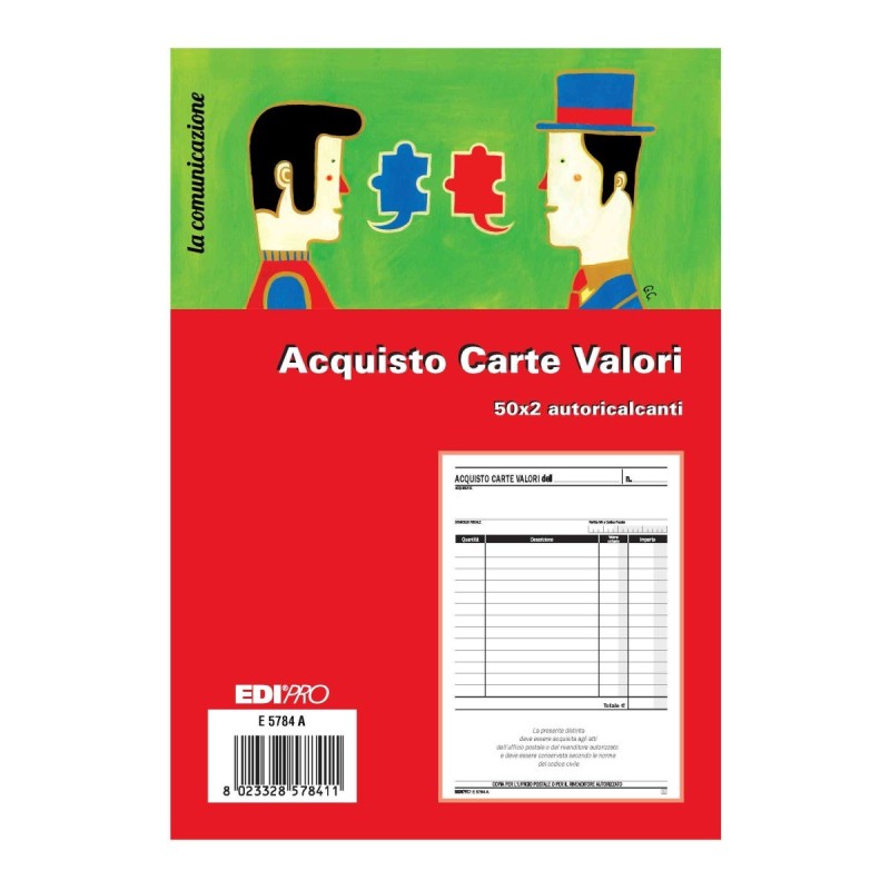 Blocco ricevuta acquisto valori bollati 50x2 autoricalcante 23x15 (50 moduli in 2 copie) Edipro - E5784A Blocco ricevuta acquisto valori bollati 50x2 autoricalcante 23x15 (50 moduli in 2 copie) Edipro - E5784A