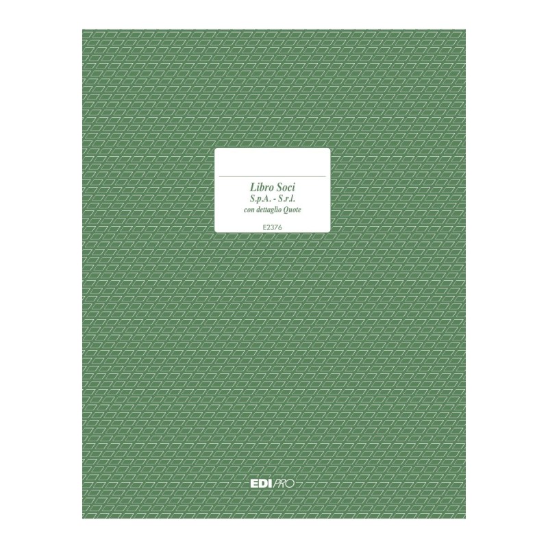 Libro soci Spa/Srl 47 pagine numerate Edipro - E2376 Libro soci Spa/Srl 47 pagine numerate Edipro - E2376