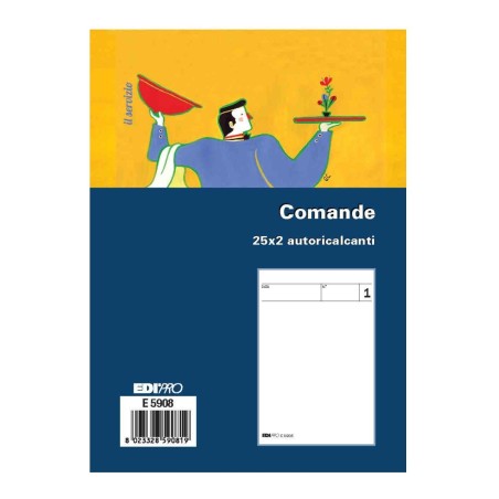 Blocco comande 25x2 autoricalcante 10,5x7,5 (25 moduli in 2 copie) Edipro - E5908