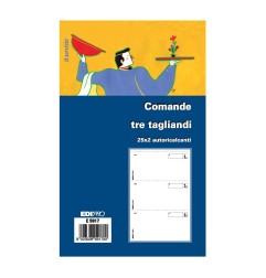 Blocco comande 3 tagliandi 25x2 autoricalcante 17x9,9 (25 moduli in 2 copie) Edipro - E5917