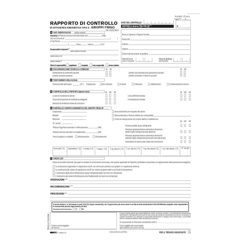 Rapporto di controllo di efficienza energetica tipo 2 Snap 3 copie Edipro - E9092T2 Rapporto di controllo di efficienza energetica tipo 2 Snap 3 copie Edipro - E9092T2