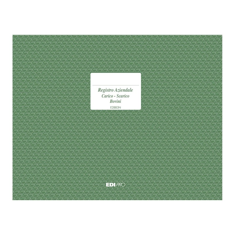 Registro carico/scarico bovini 23 pagine numerate Edipro - E2883N Registro carico/scarico bovini 23 pagine numerate Edipro - E2883N